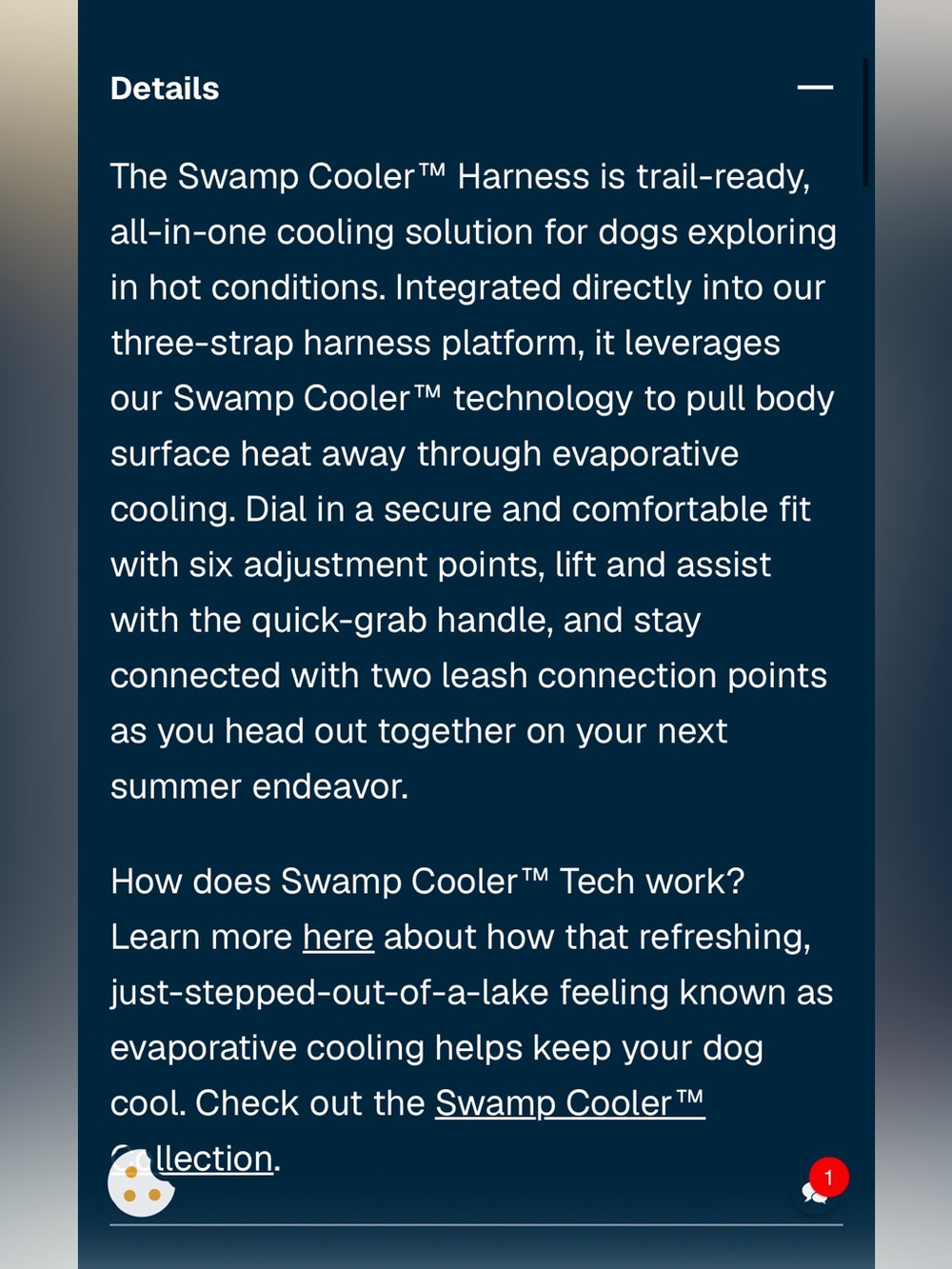 RuffWear Swamp Cooler Dog Cooling Harness in Light Gray and White - Picture 4 of 10
